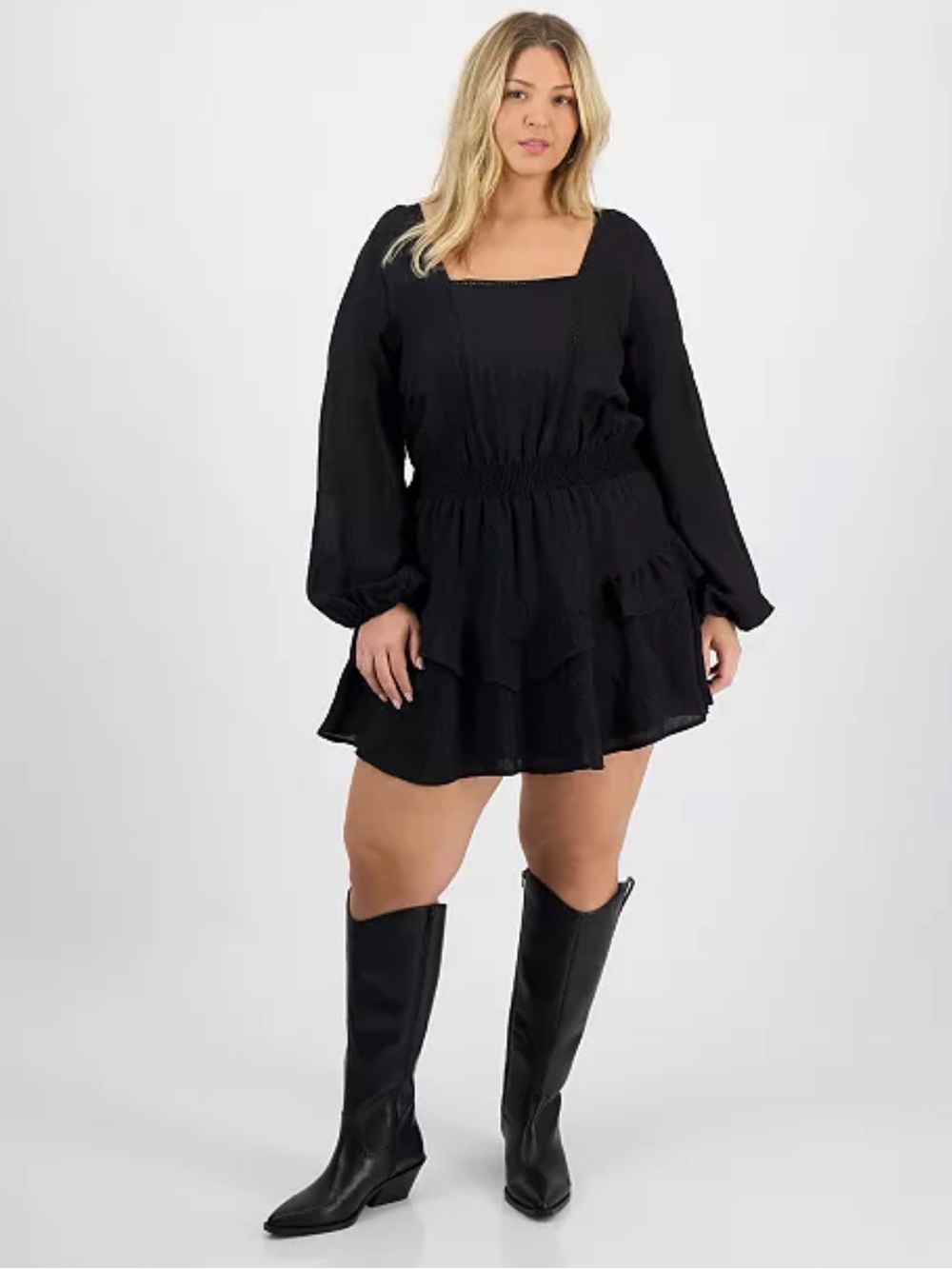 Embroidered Eyelet Black Tiered Mini Dress Stagecoach Festival NWT